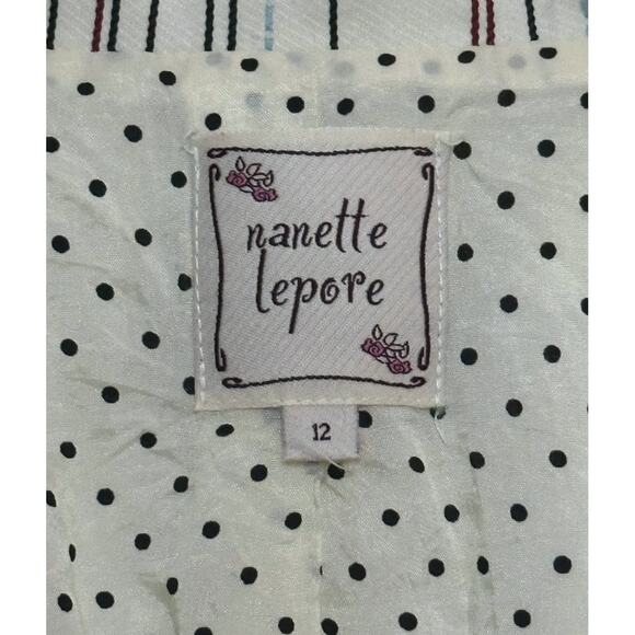 Vintage NANETTE LEPORE Striped Cream Blazer Equestrian Collegiate Ivy League 12 - Picture 11 of 12